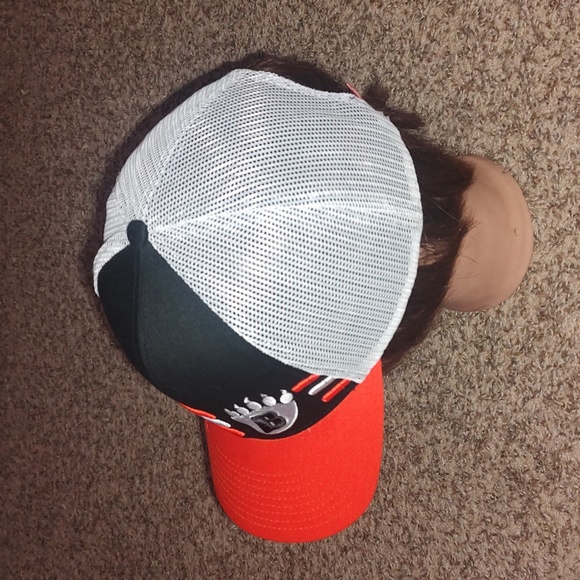 Strauss Hockey 1887 Trucker Mesh Snapback Hat Orange Blk White - Picture 3 of 8